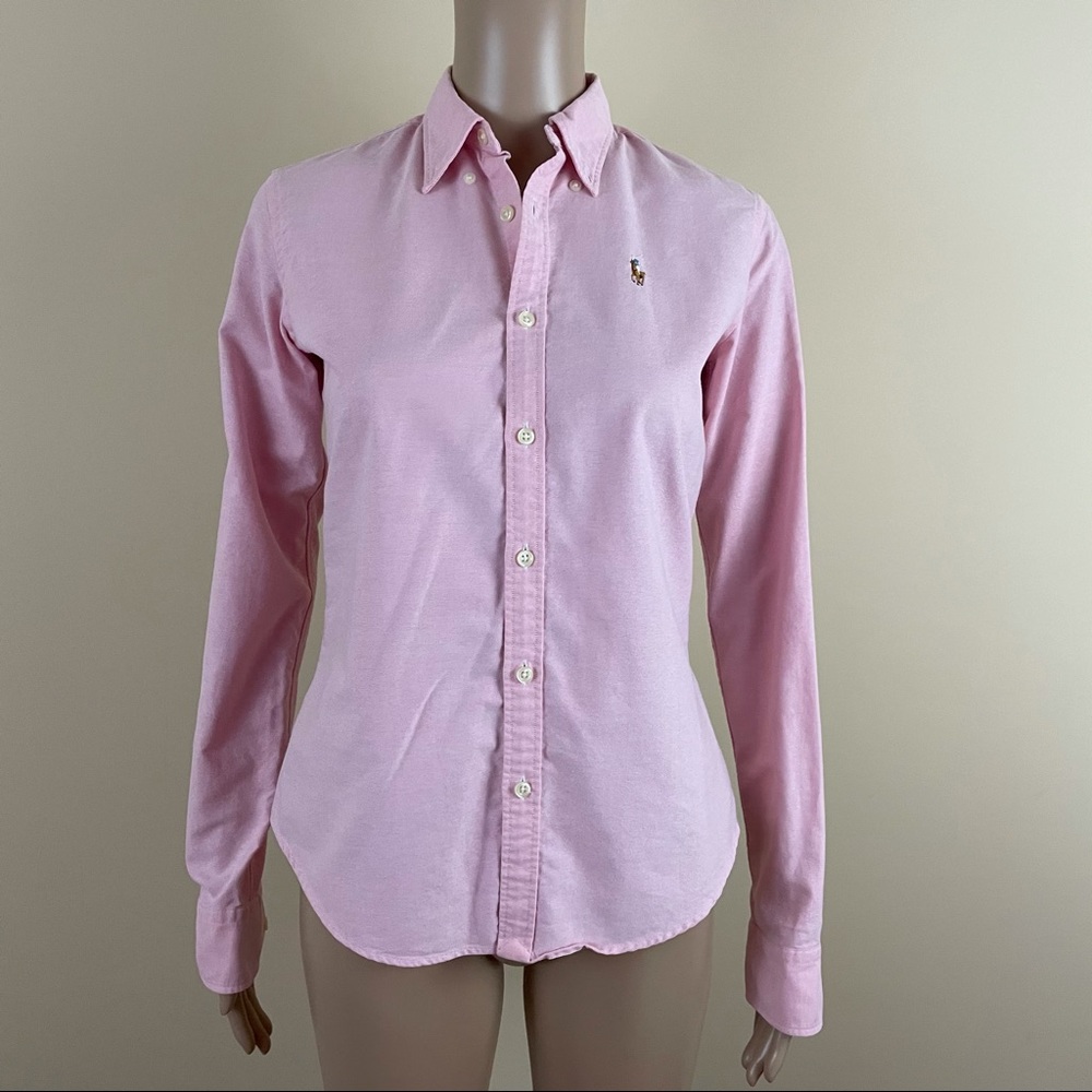 Ralph Lauren 0 Slim Fit Button Down Blouse Polo